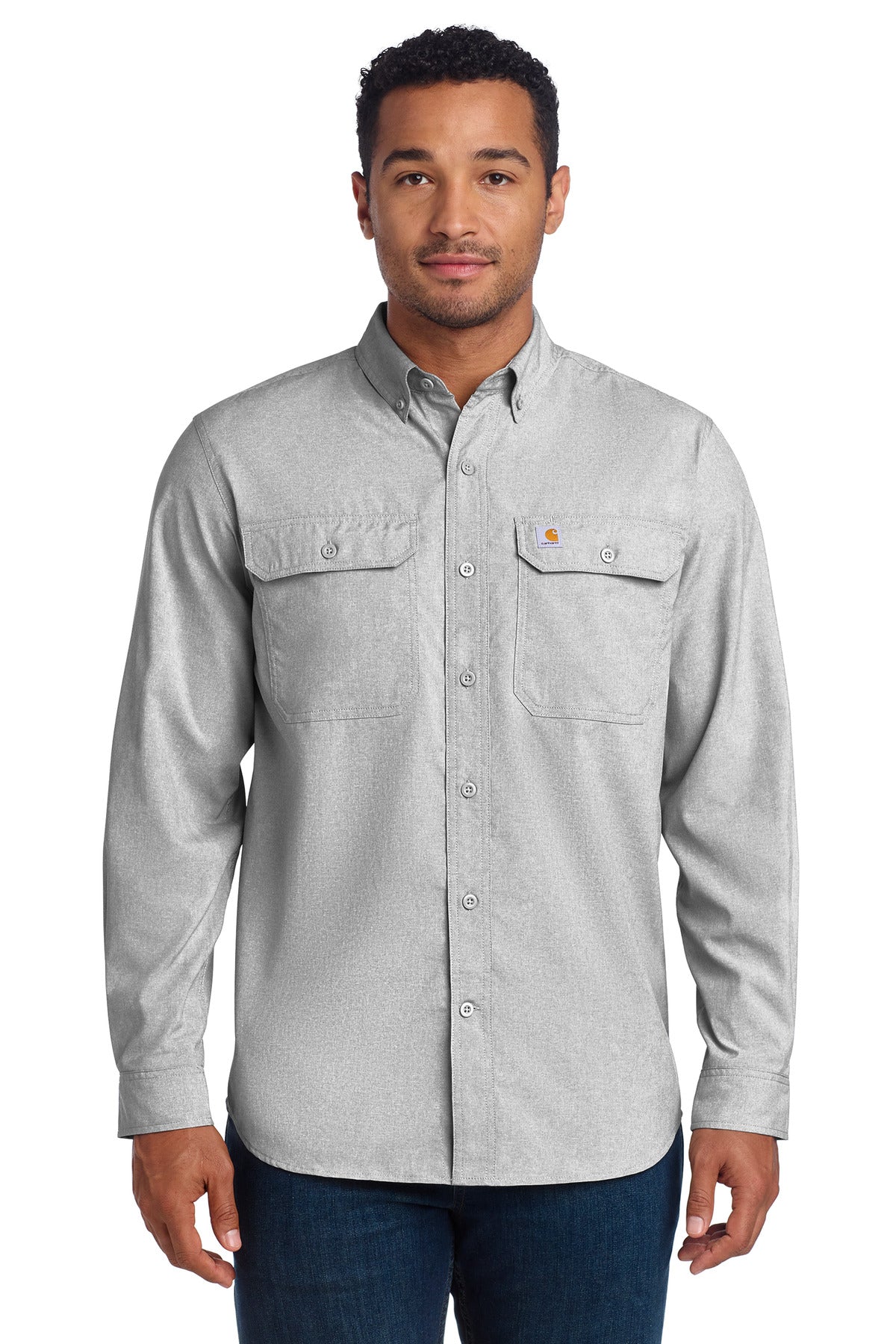 Carhartt Force Solid Long Sleeve Shirt CT105291 in Steel