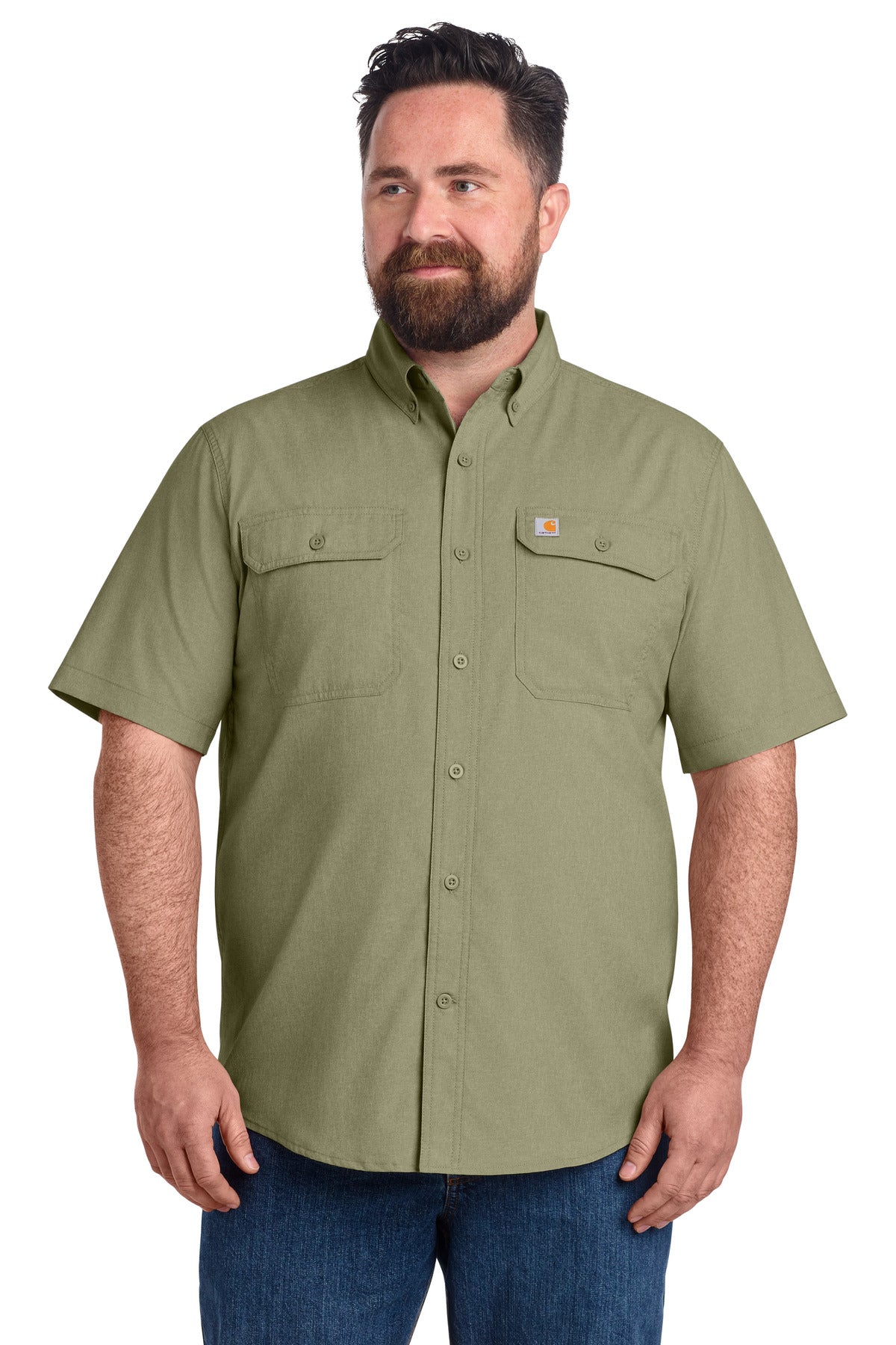 Carhartt Force Solid Short Sleeve Shirt CT105292 in Burnt Olive