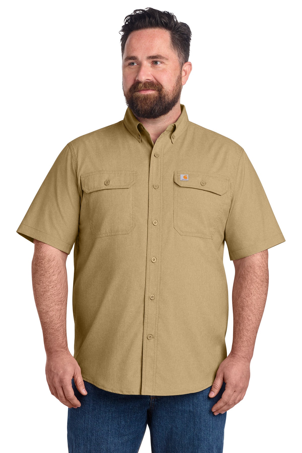 Carhartt Force Solid Short Sleeve Shirt CT105292 in Dark Khaki