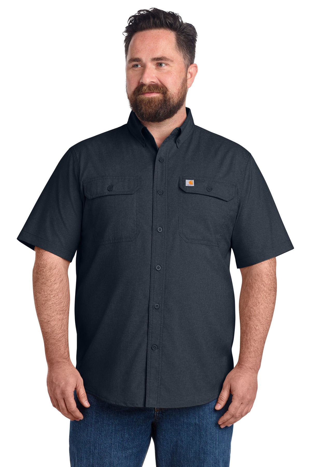 Carhartt Force Solid Short Sleeve Shirt CT105292 in Navy
