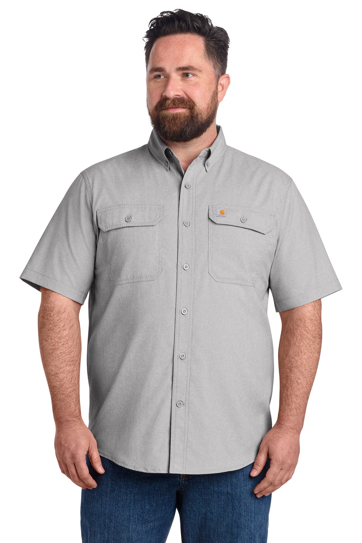 Carhartt Force Solid Short Sleeve Shirt CT105292 in Steel