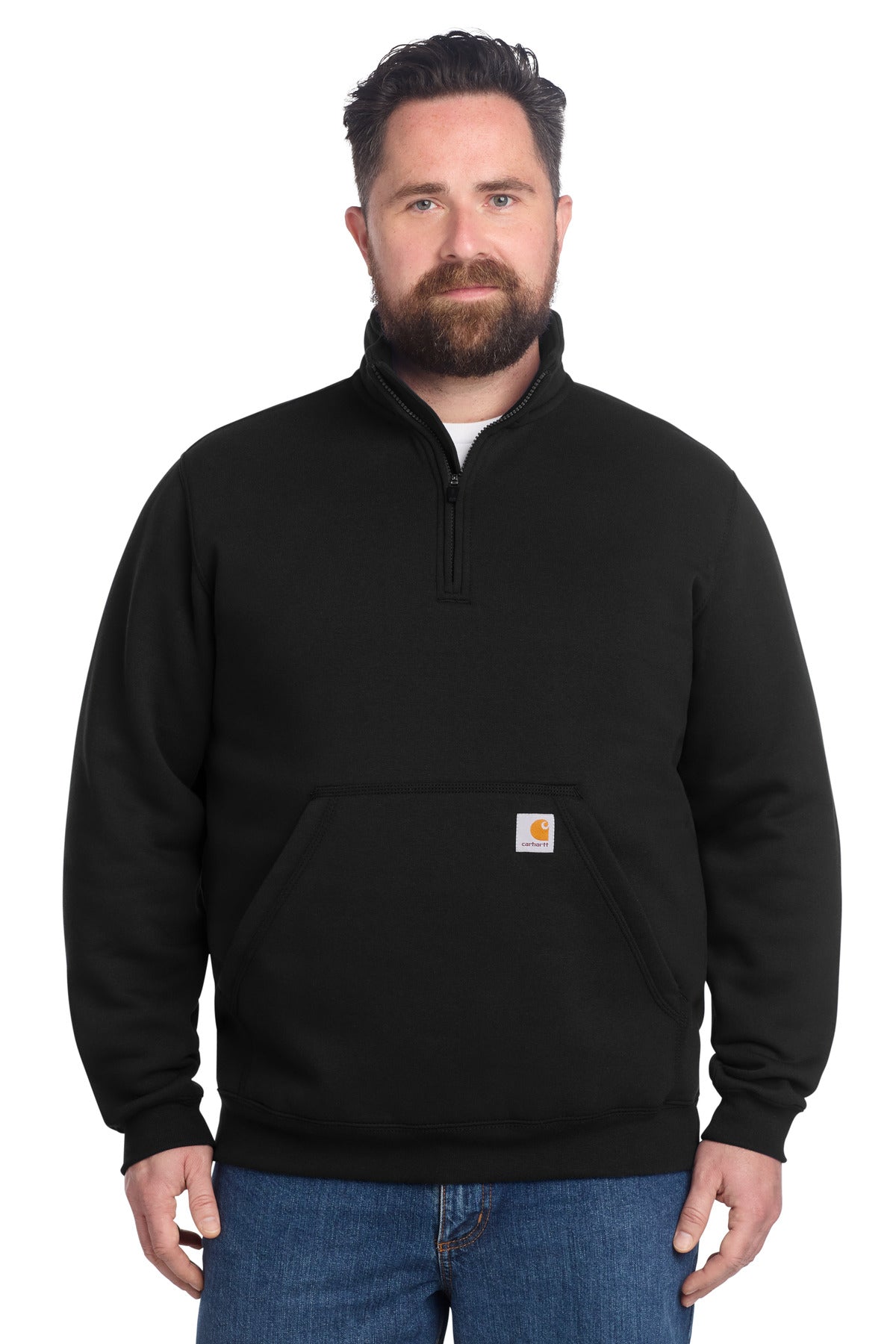 Carhartt Midweight 1/4-Zip Mock Neck Sweatshirt CT105294 in Black