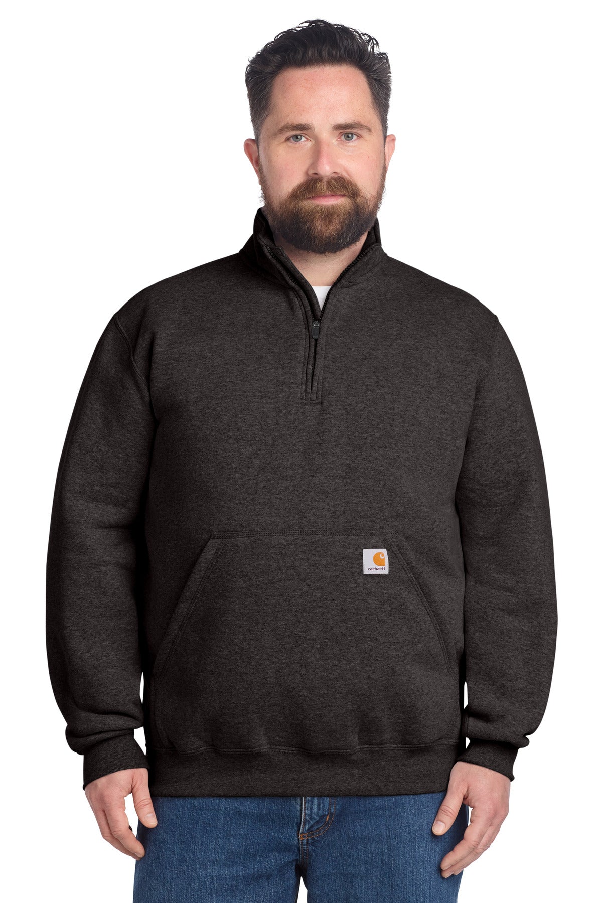 Carhartt Midweight 1/4-Zip Mock Neck Sweatshirt CT105294 in Carbon Heather