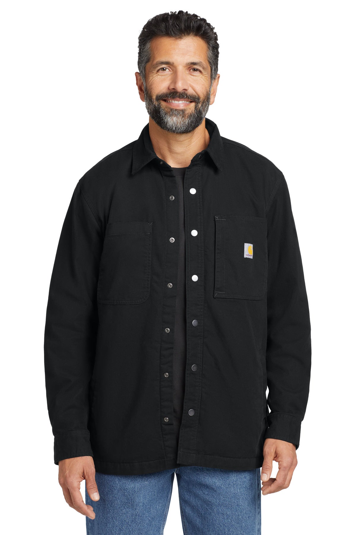 Carhartt Rugged Flex Fleece-Lined Shirt Jac CT105532 in Black