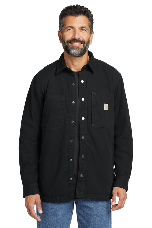 Carhartt Rugged Flex Fleece-Lined Shirt Jac CT105532 in Black