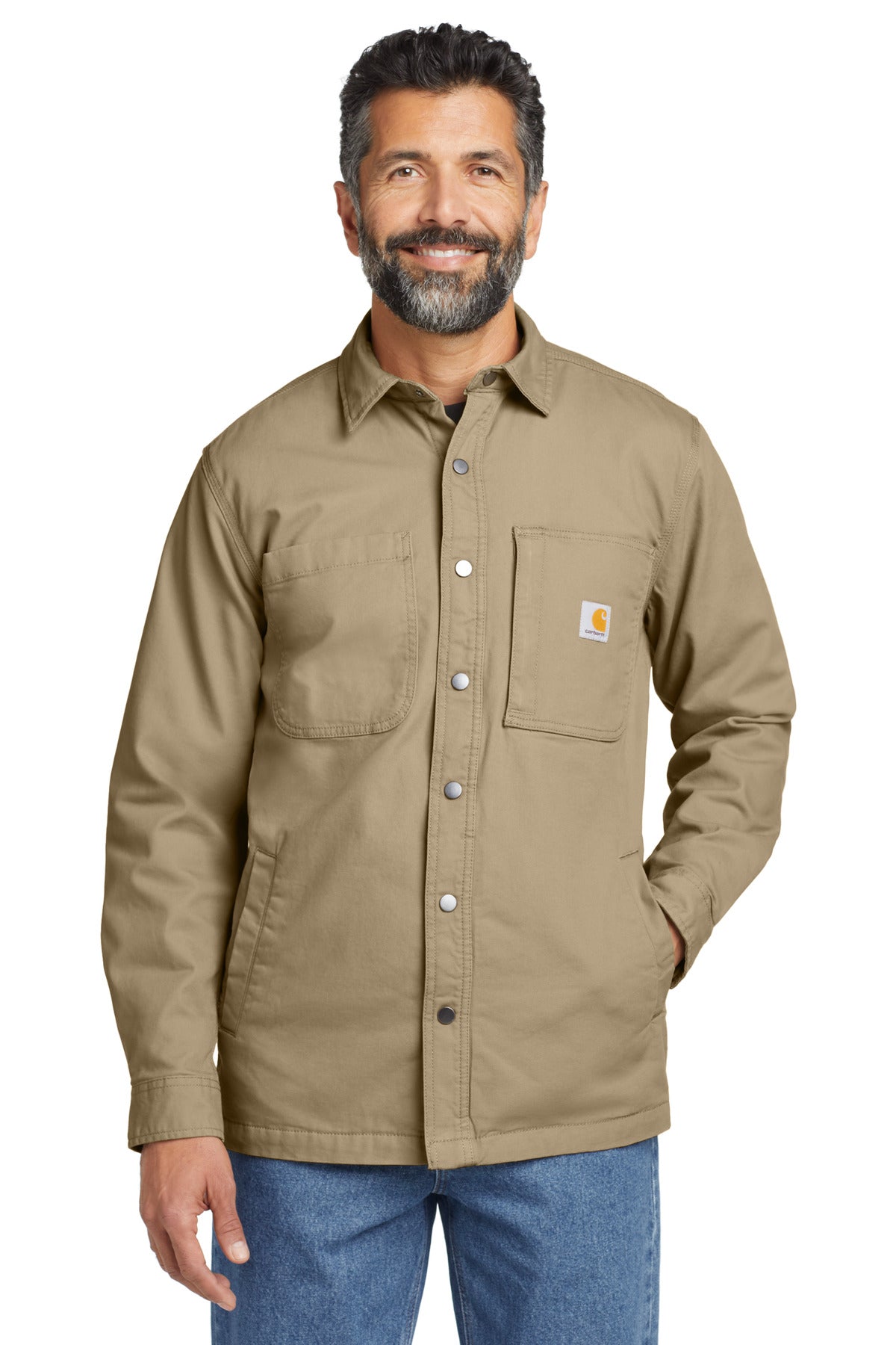 Carhartt Rugged Flex Fleece-Lined Shirt Jac CT105532 in Dark Khaki