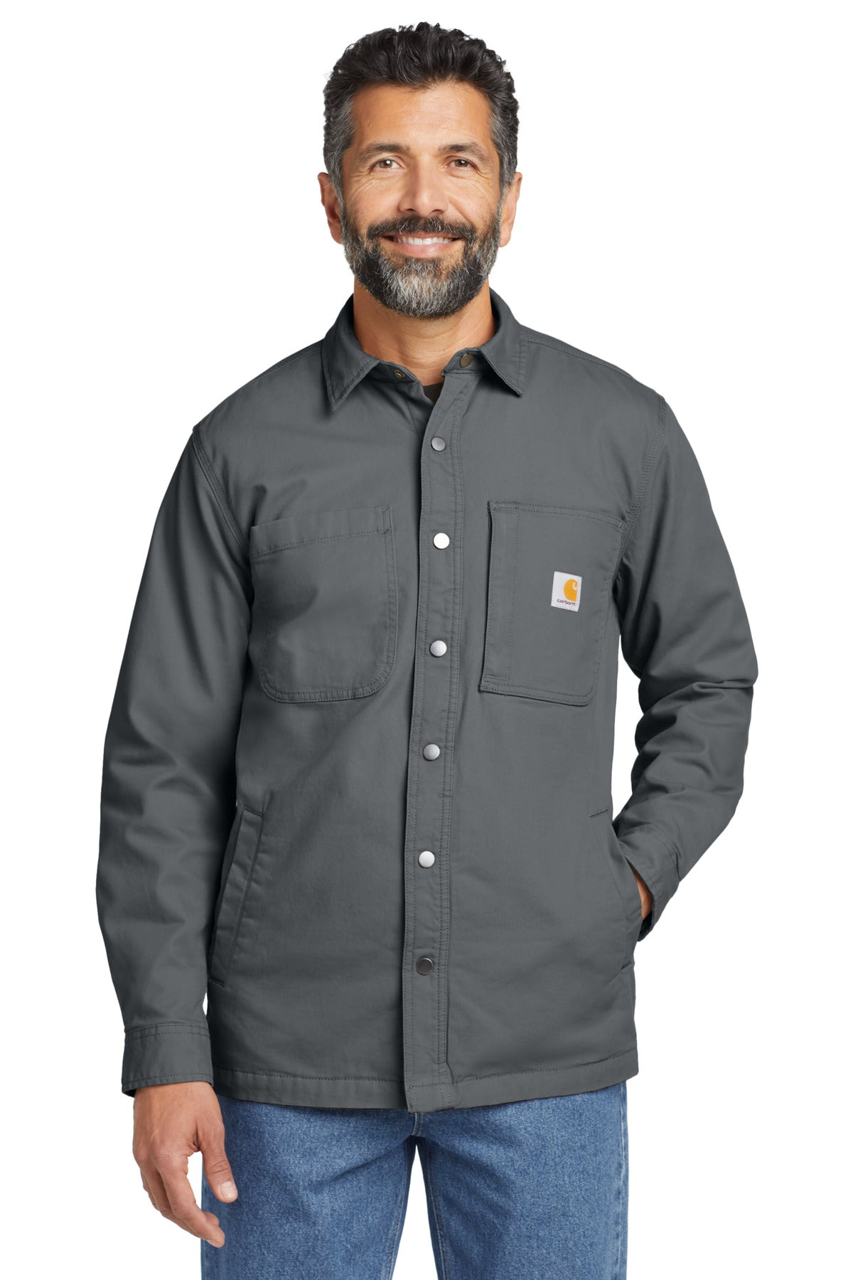 Carhartt Rugged Flex Fleece-Lined Shirt Jac CT105532 in Shadow Grey