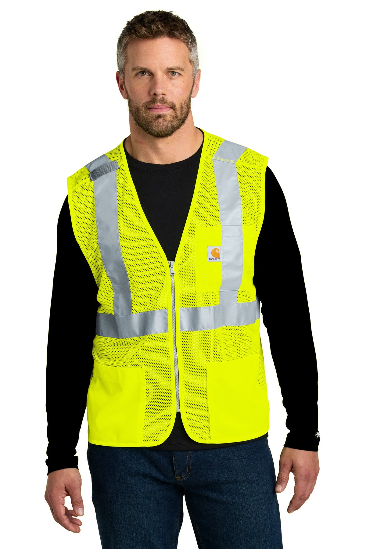 Carhartt ANSI Class 2 Mesh Zip-Front Vest CT106171 in Brite Lime