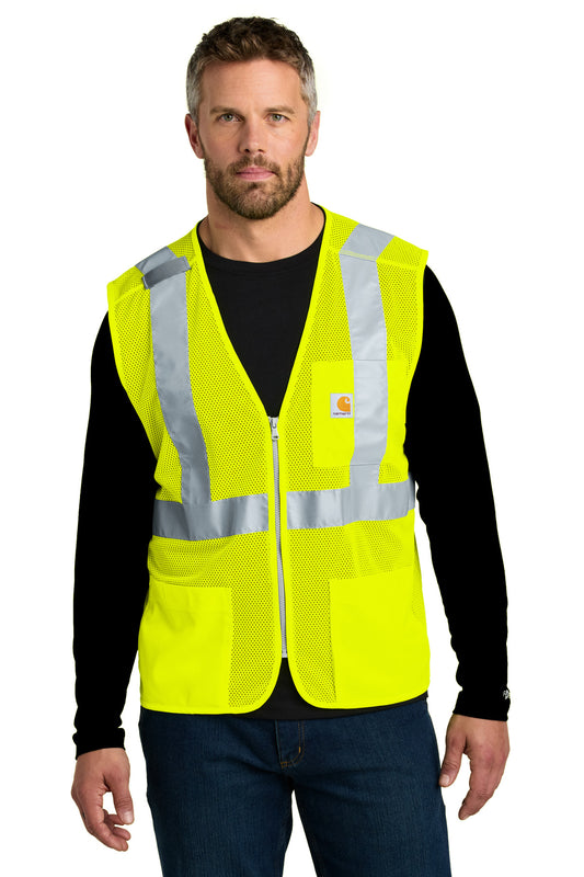 Carhartt ANSI Class 2 Mesh Zip-Front Vest CT106171 in Brite Lime
