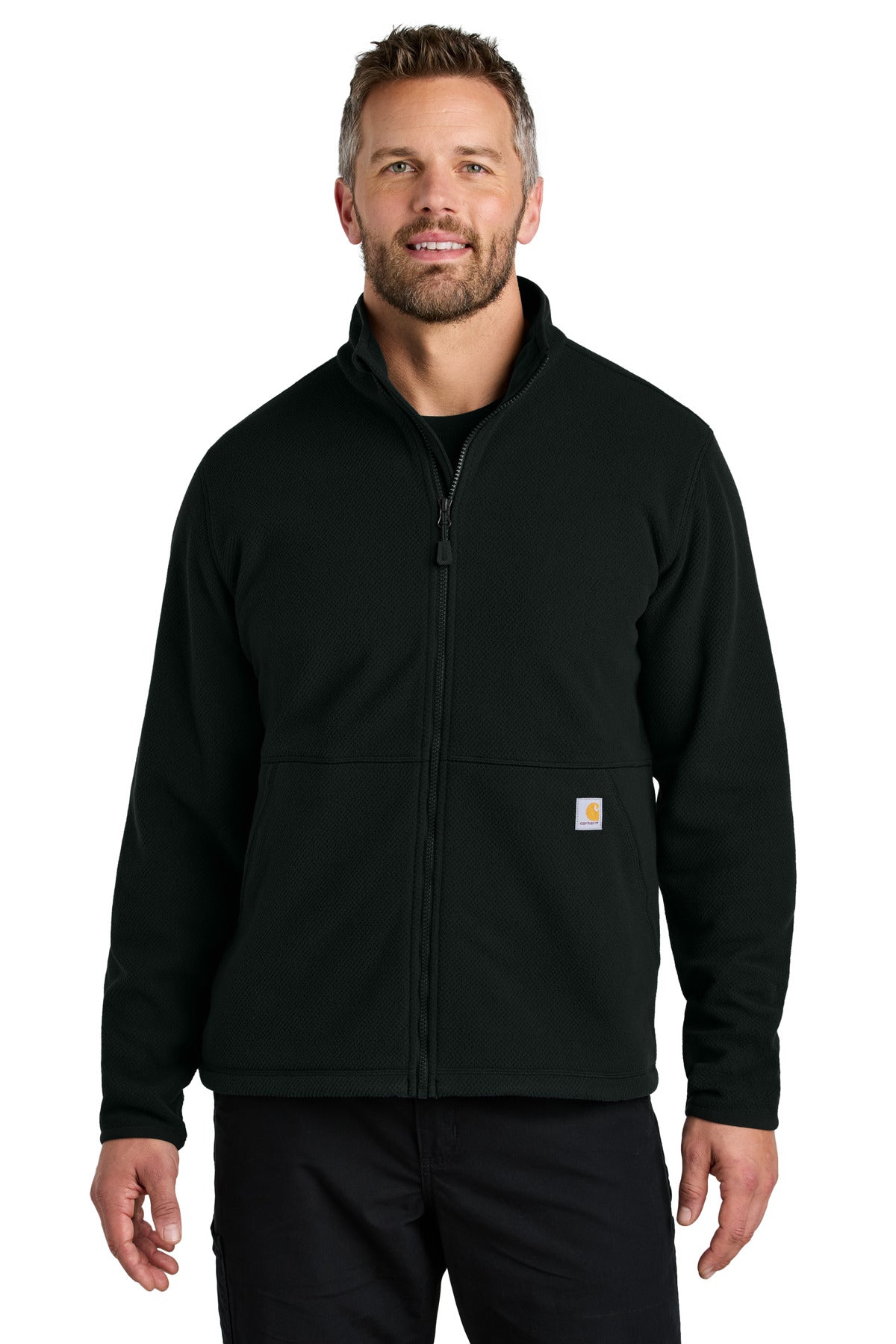 Carhartt Textured Full-Zip Fleece Jacket CT106416 in Black