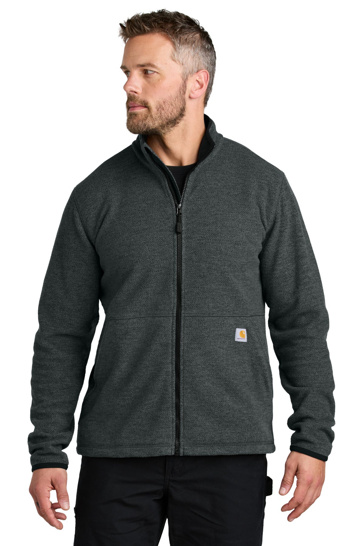 Carhartt Textured Full-Zip Fleece Jacket CT106416 in Carbon Heather