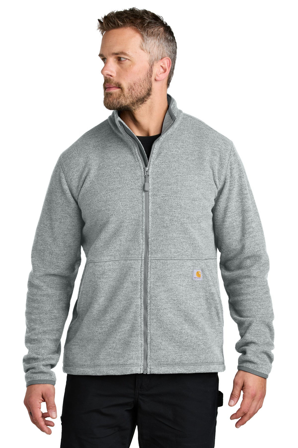 Carhartt Textured Full-Zip Fleece Jacket CT106416 in Heather Grey