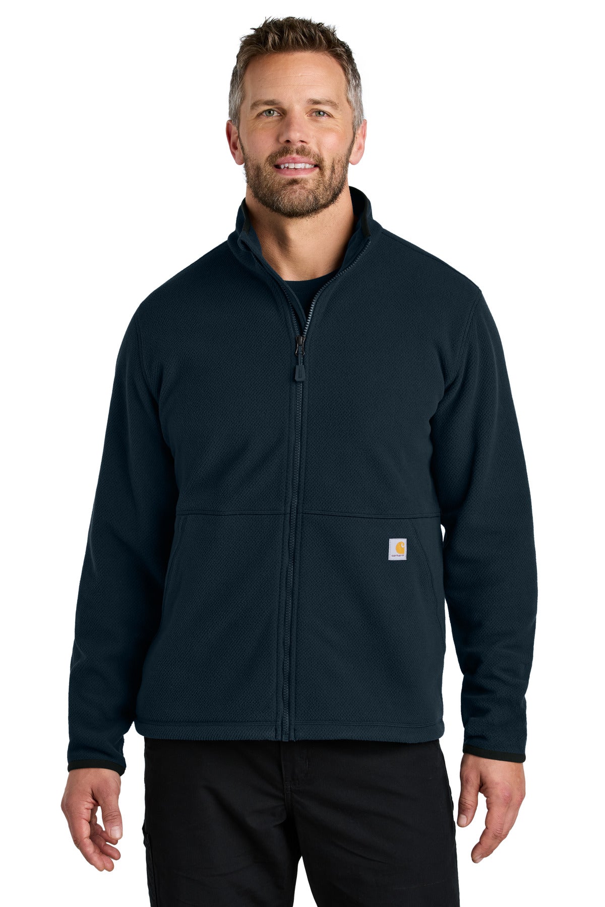 Carhartt Textured Full-Zip Fleece Jacket CT106416 in Navy