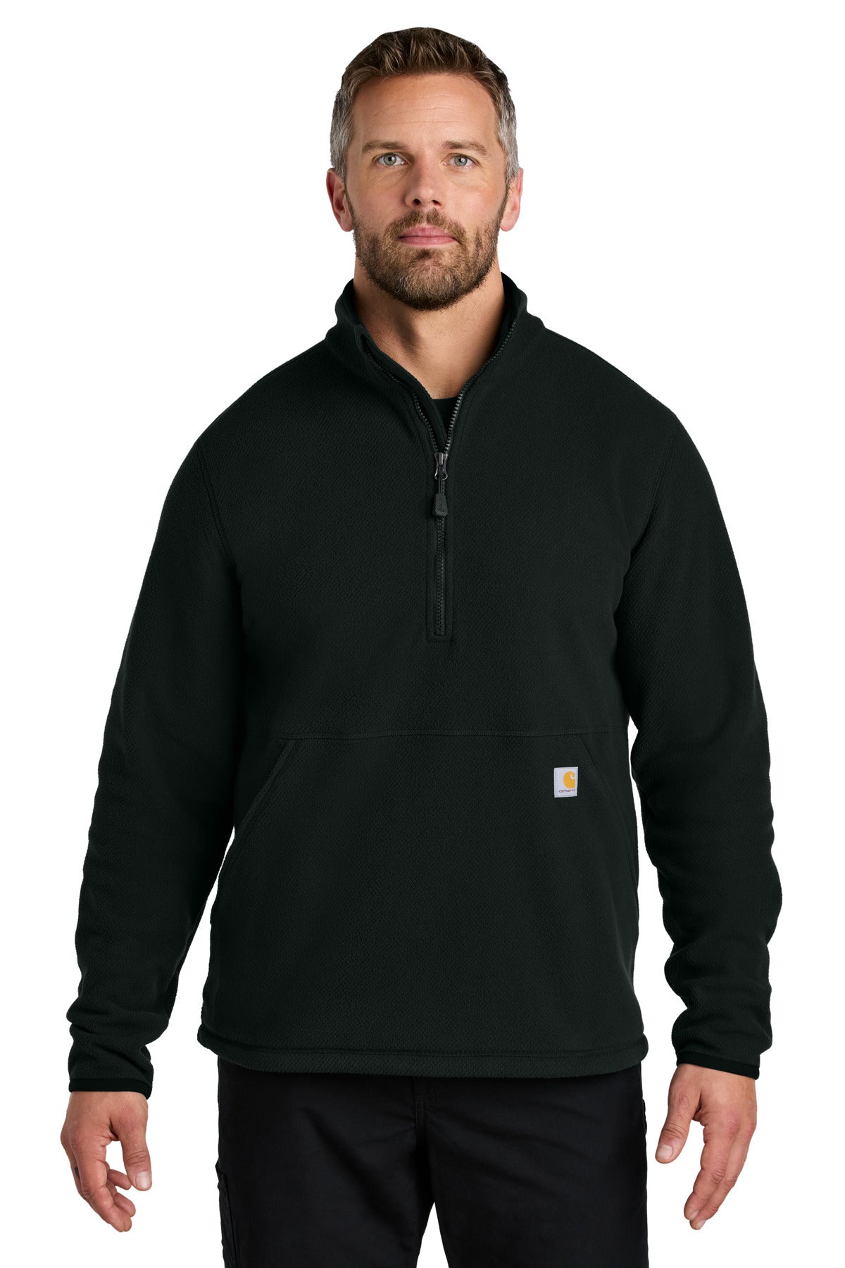 Carhartt Textured 1/2-Zip Fleece Jacket CT106417 in Black