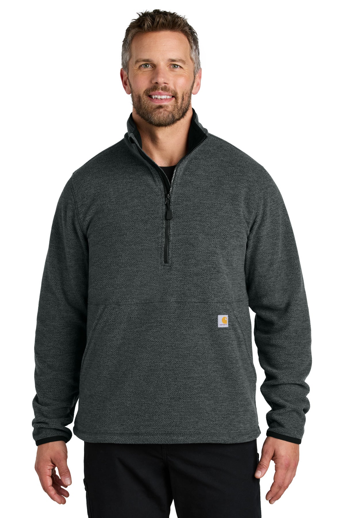 Carhartt Textured 1/2-Zip Fleece Jacket CT106417 in Carbon Heather