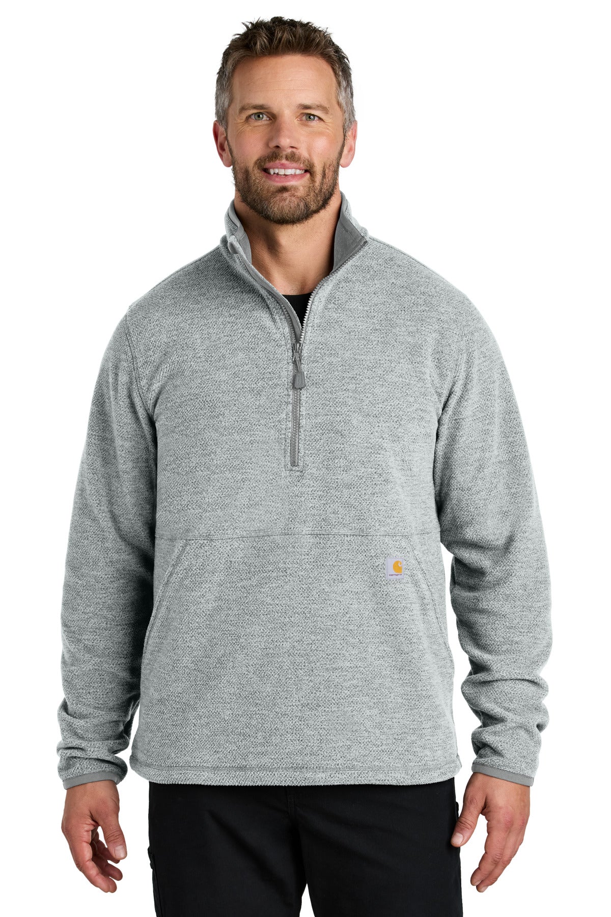 Carhartt Textured 1/2-Zip Fleece Jacket CT106417 in Heather Grey