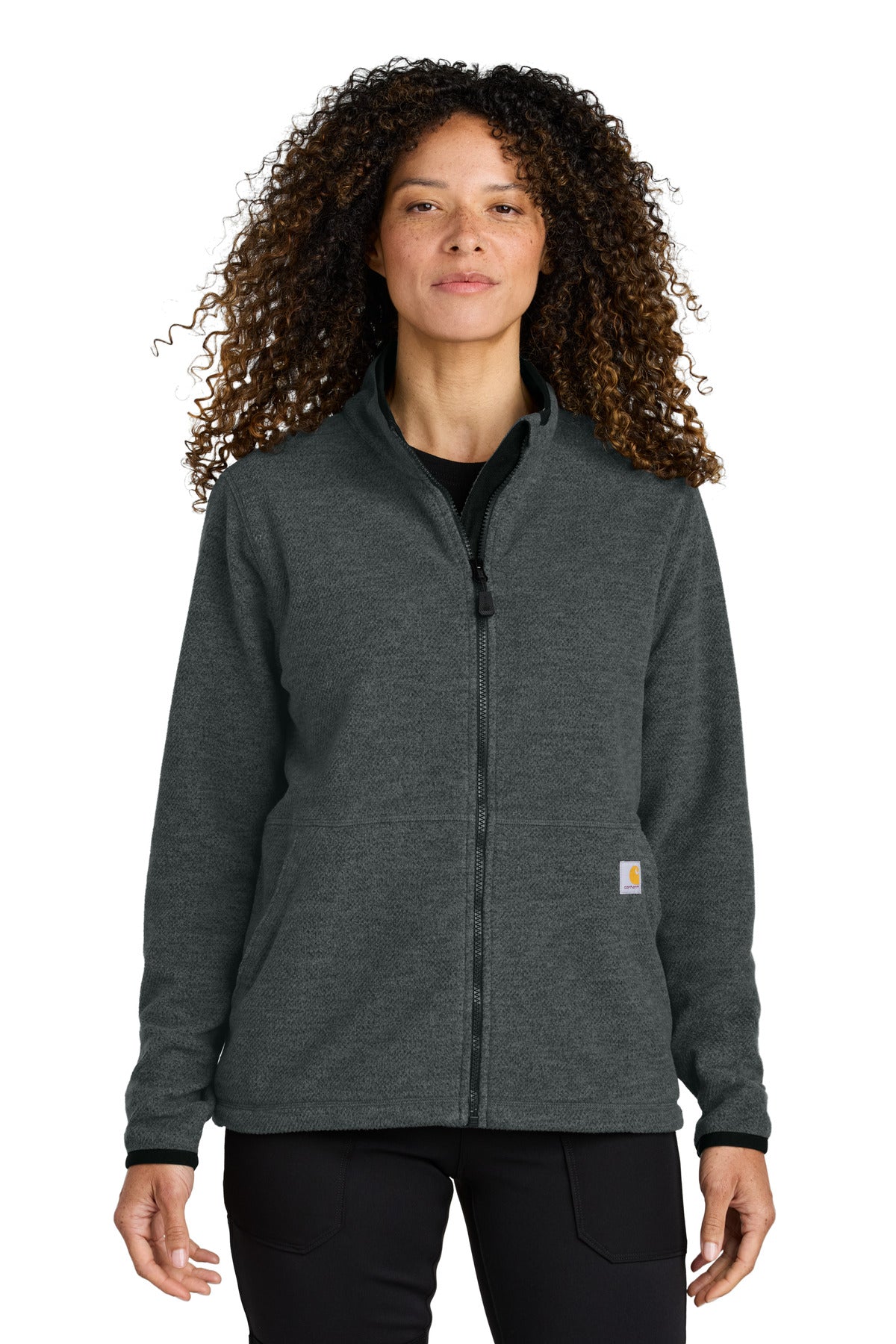Carhartt Women's Textured Full-Zip Fleece Jacket CT106419 in Carbon Heather