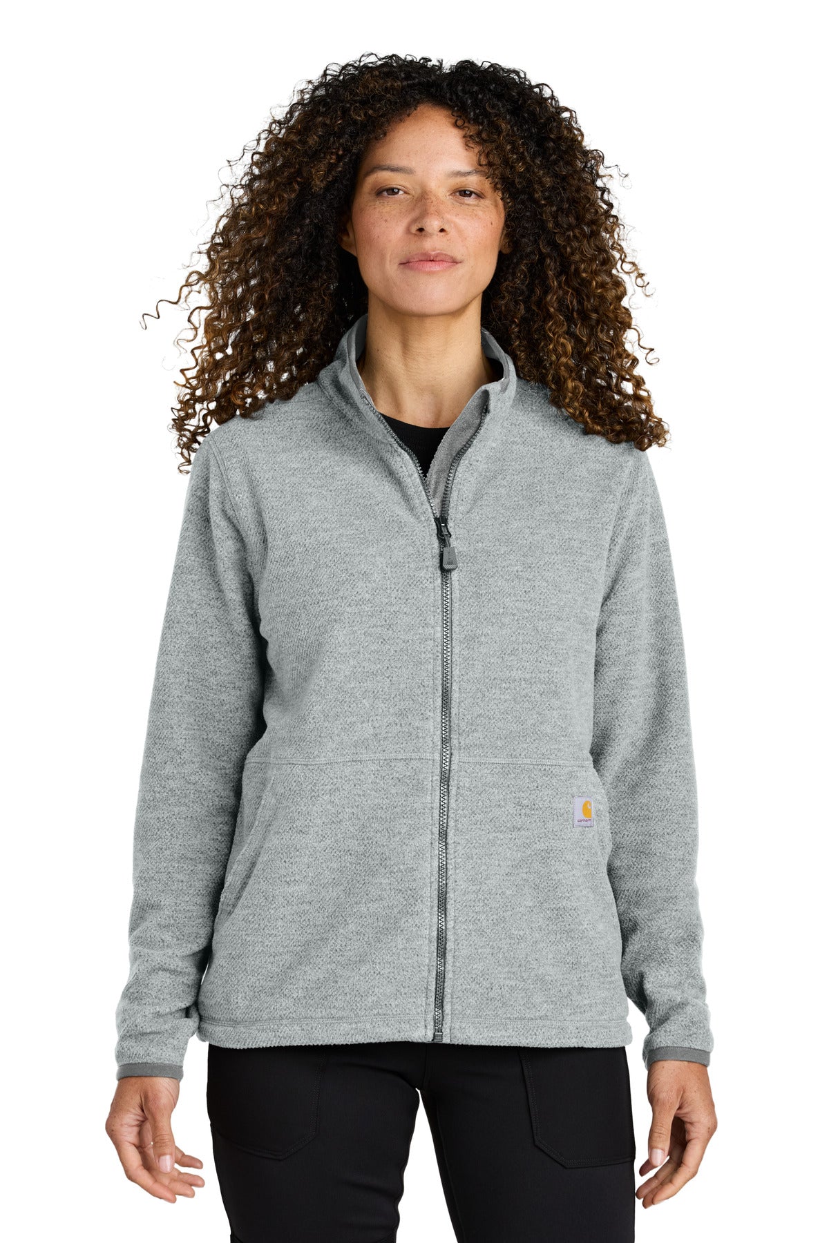 Carhartt Women's Textured Full-Zip Fleece Jacket CT106419 in Heather Grey