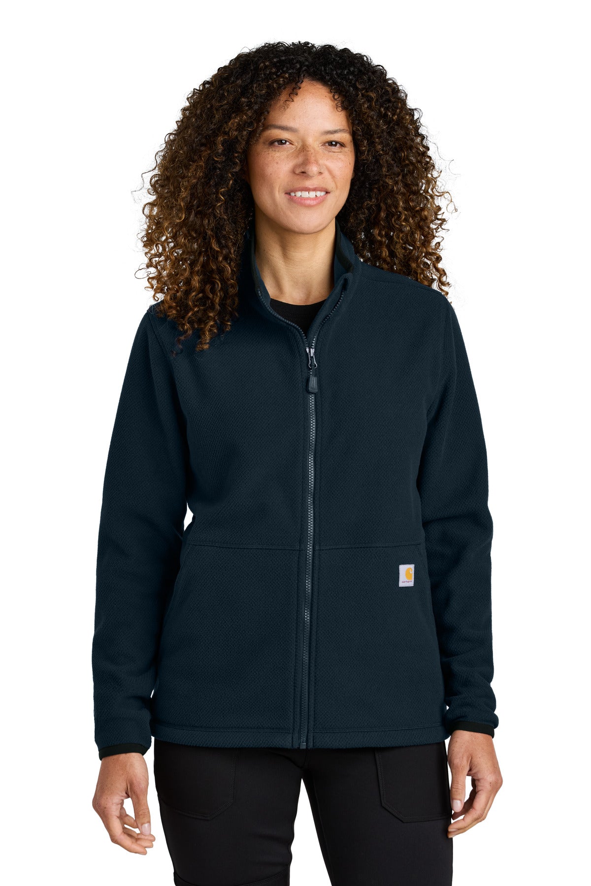 Carhartt Women's Textured Full-Zip Fleece Jacket CT106419 in Navy