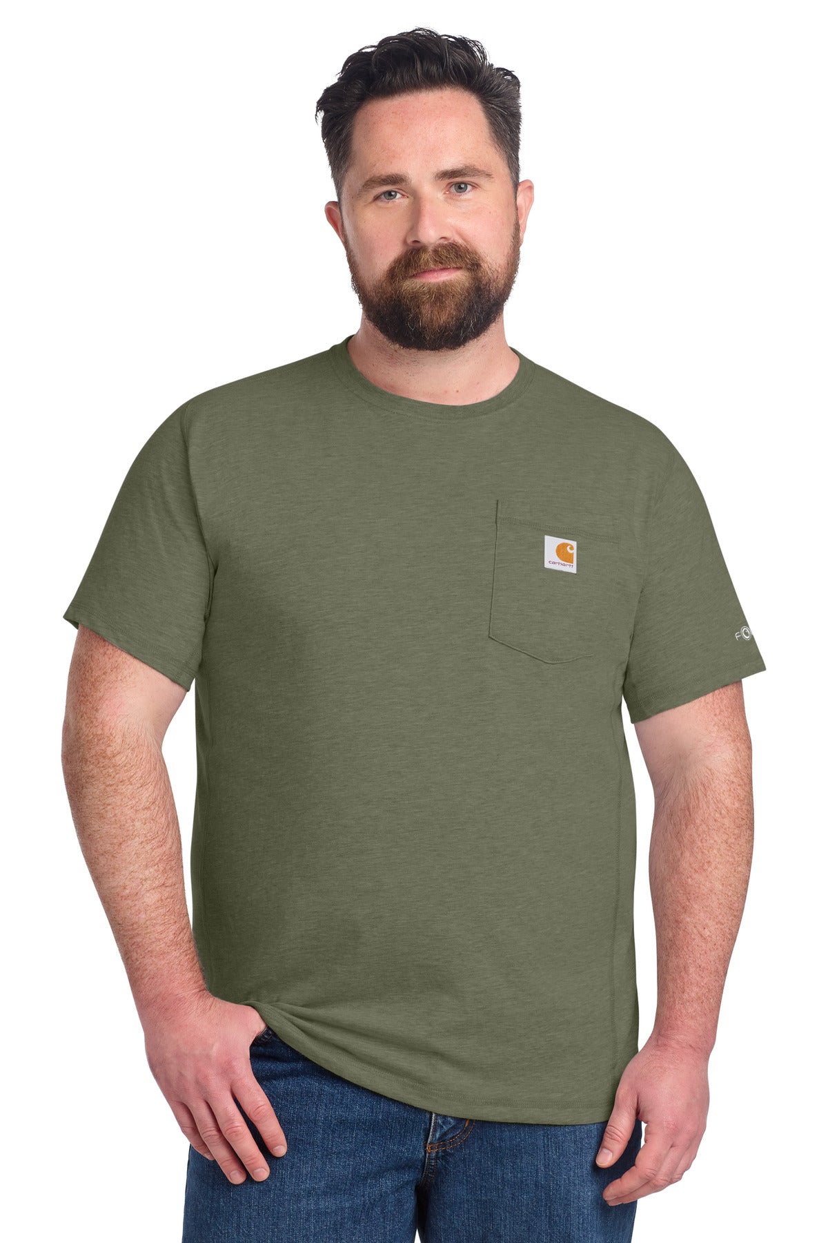 Carhartt Force Short Sleeve Pocket T-Shirt CT106652 in Basil Heather