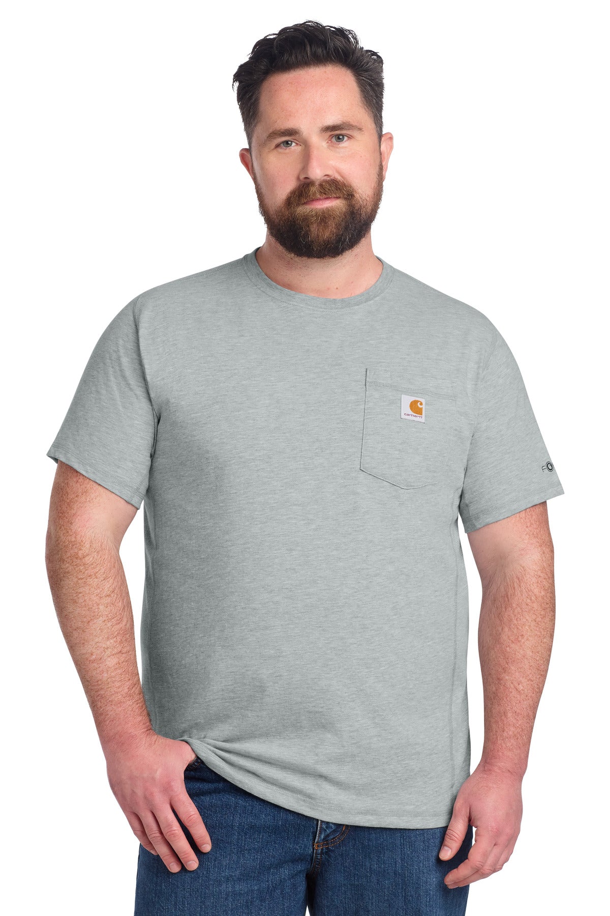 Carhartt Force Short Sleeve Pocket T-Shirt CT106652 in Heather Grey