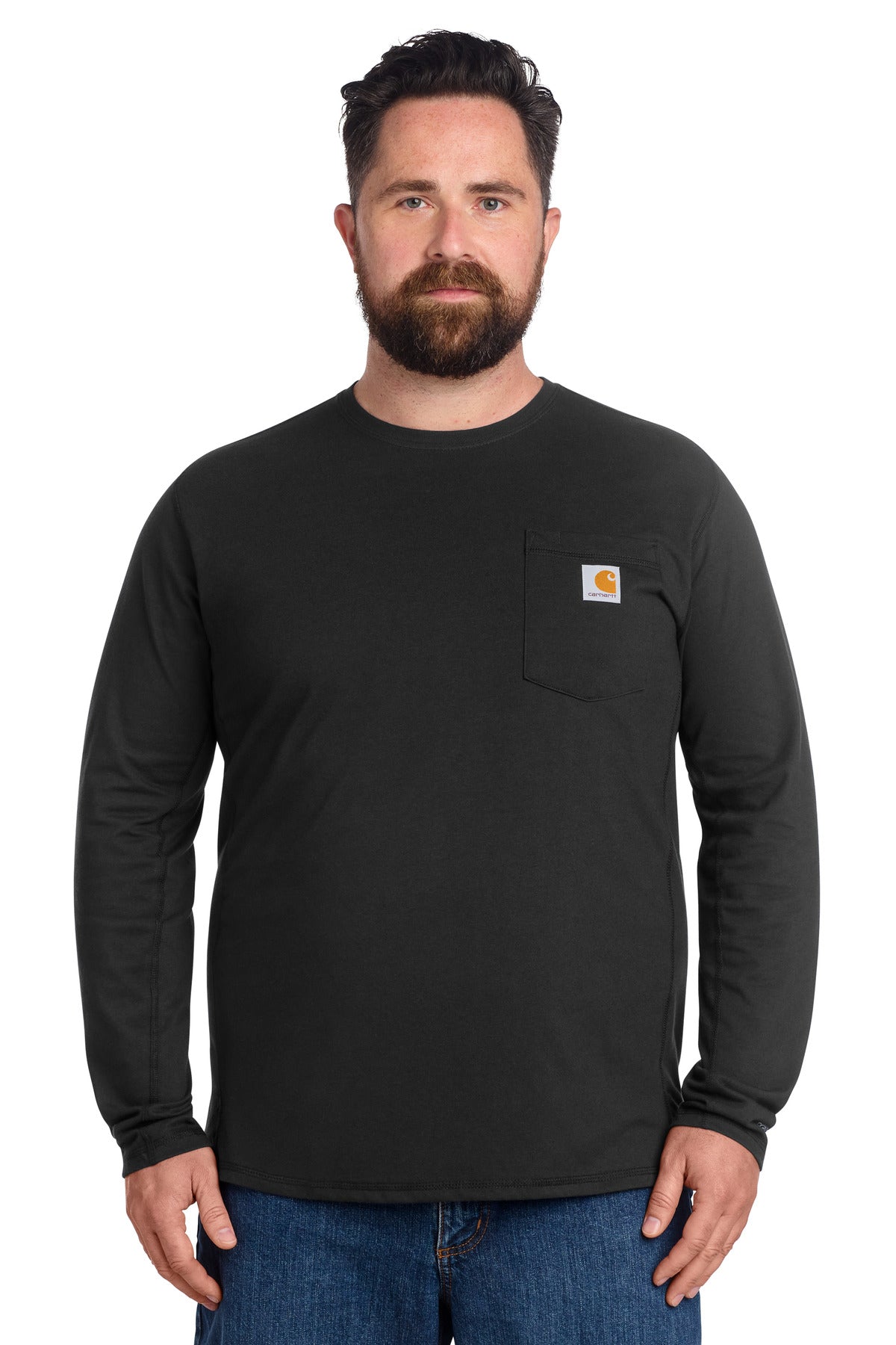 Carhartt Force Long Sleeve Pocket T-Shirt CT106656 in Black