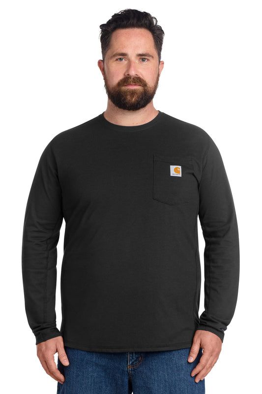 Carhartt Force Long Sleeve Pocket T-Shirt CT106656 in Black