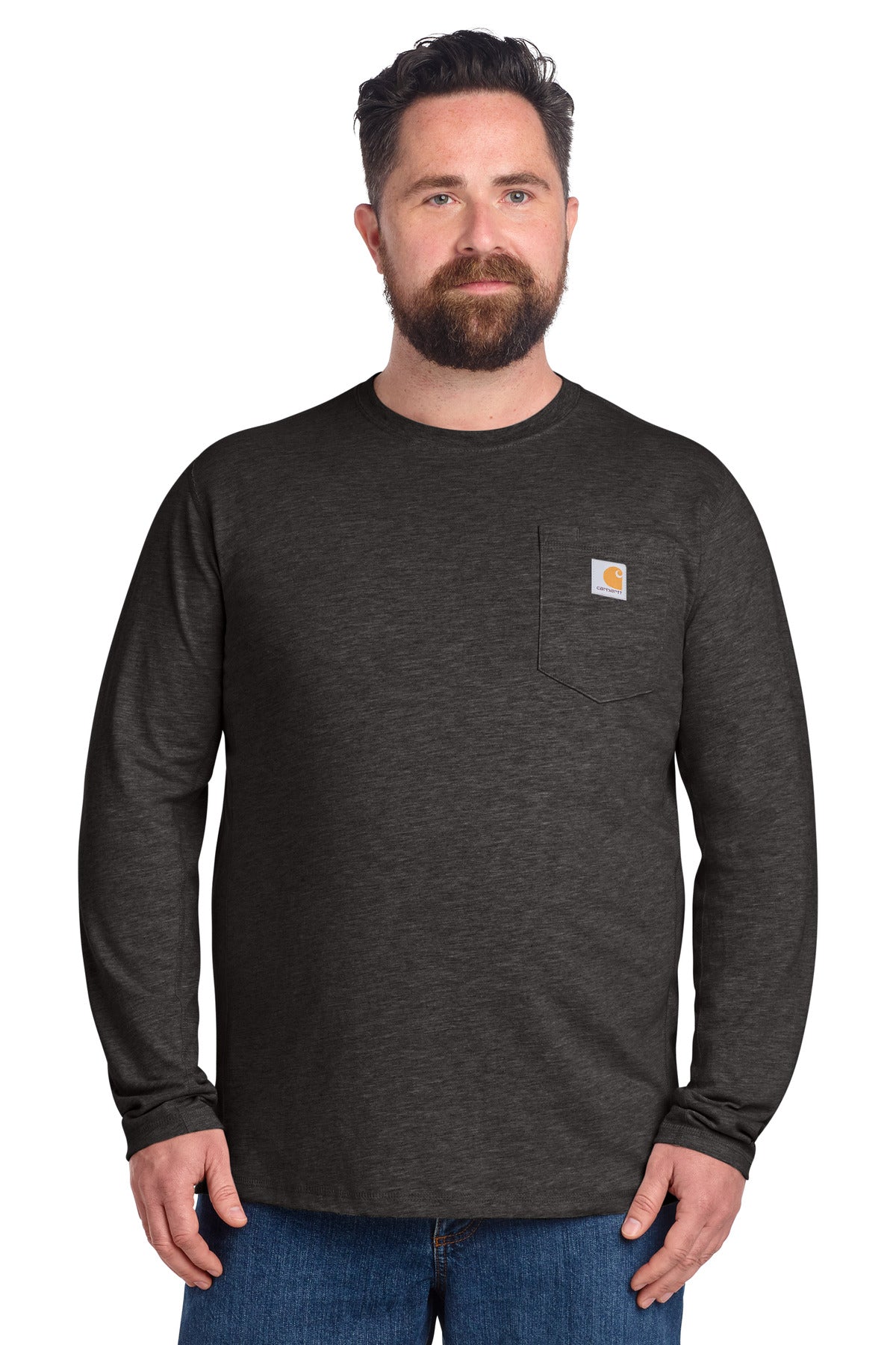 Carhartt Force Long Sleeve Pocket T-Shirt CT106656 in Carbon Heather
