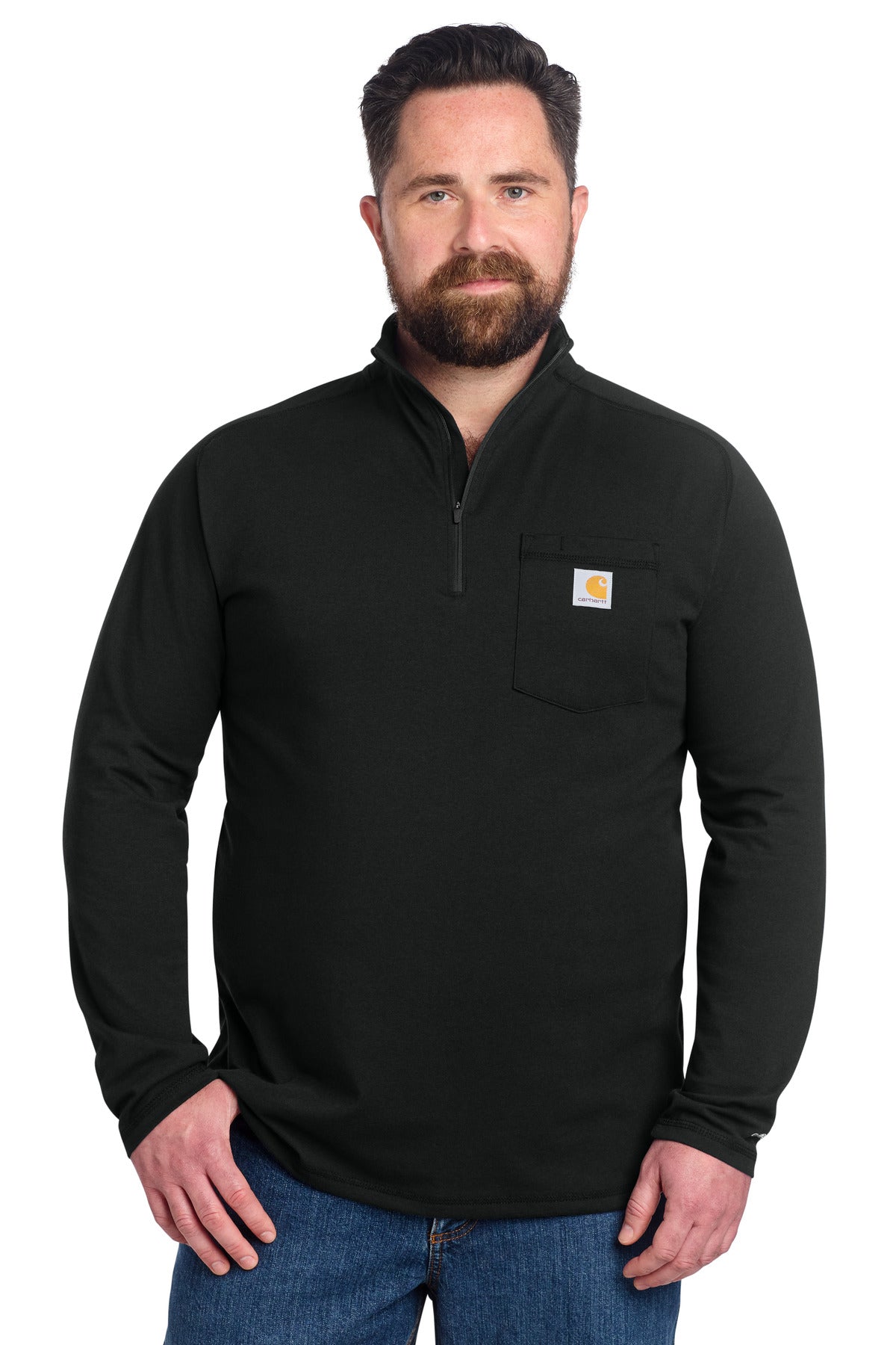 Carhartt Force 1/4-Zip Long Sleeve T-Shirt CT106660 in Black