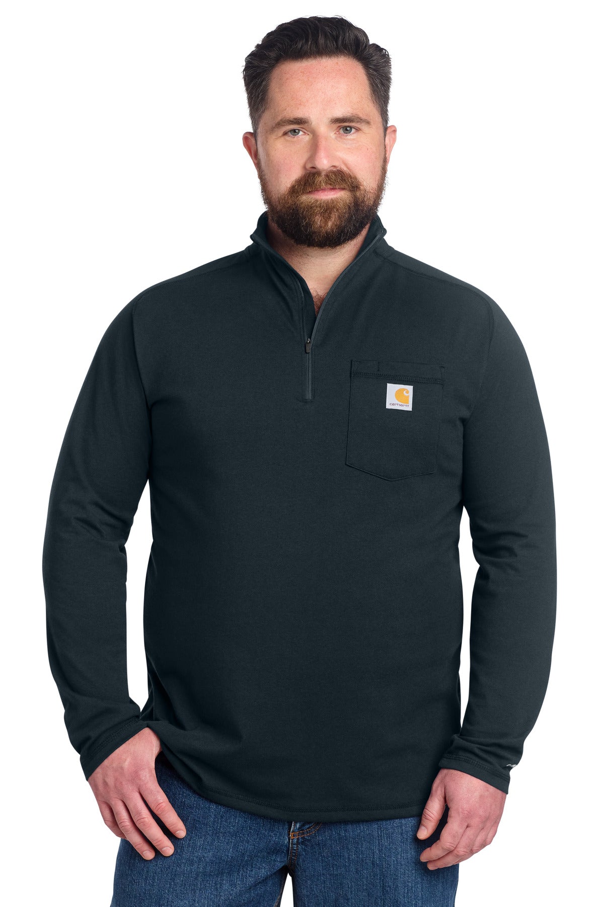 Carhartt Force 1/4-Zip Long Sleeve T-Shirt CT106660 in Navy