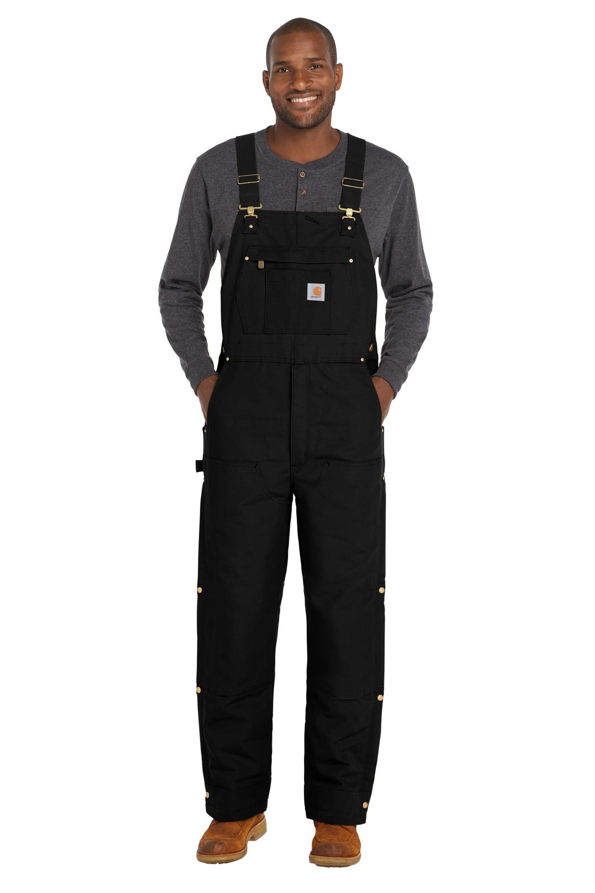 Carhartt Firm Duck Insulated Bib Overalls CT106672 in Black