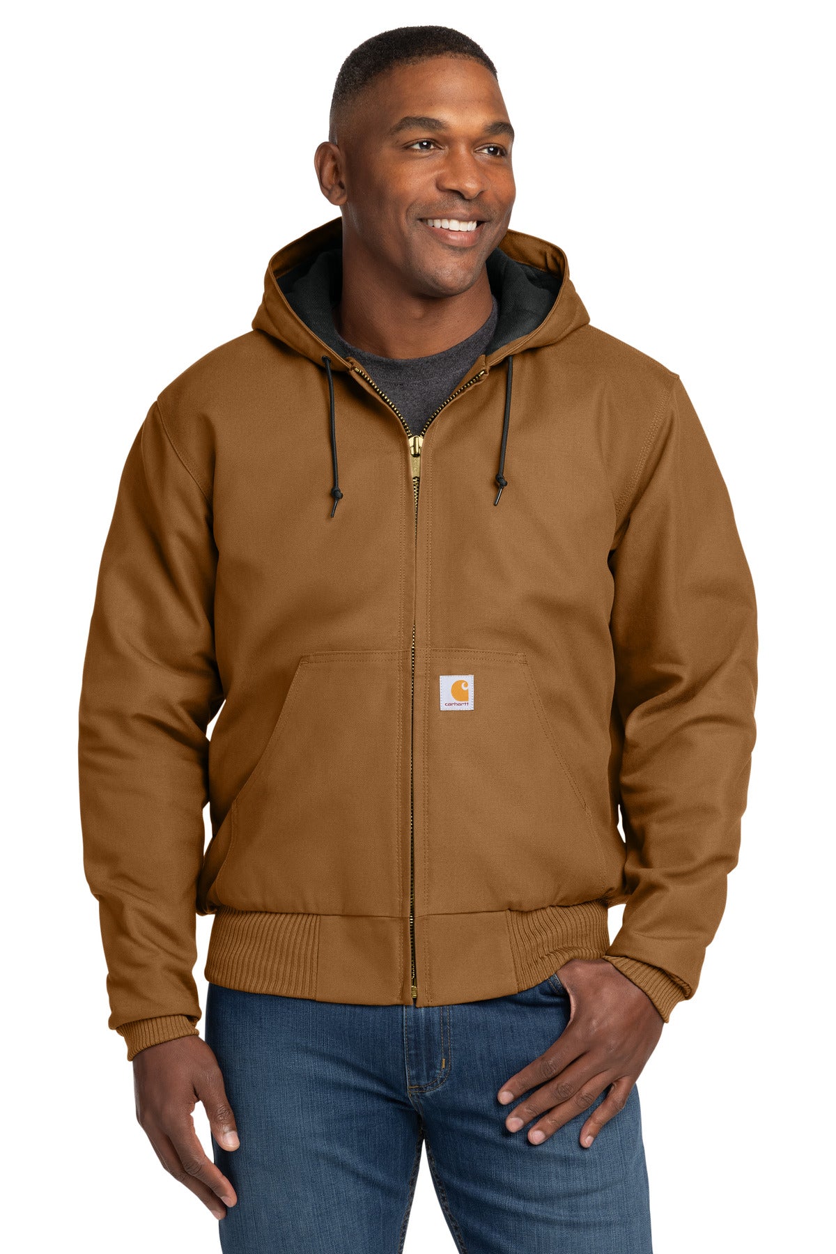Carhartt  Quilted-Flanne-Lined Duck Active Jac. CT106677 in Carhartt Brown