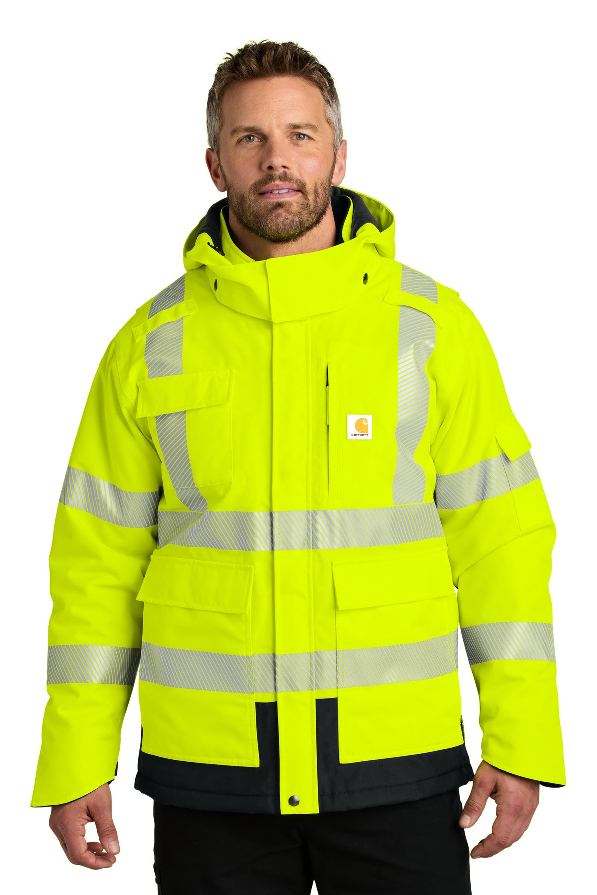 Carhartt ANSI 107 Class 3 Waterproof Heavyweight Insulated Jacket CT106694 in Brite Lime