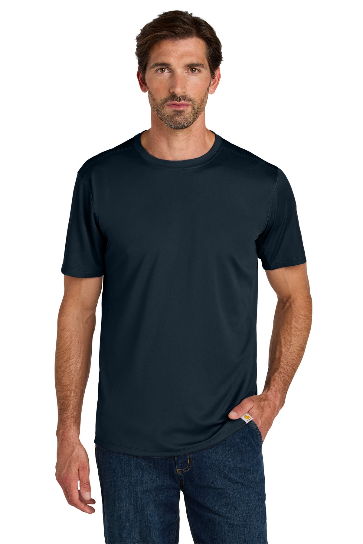 Carhartt Force Sun Defender Short Sleeve T-Shirt CT106868 in Navy