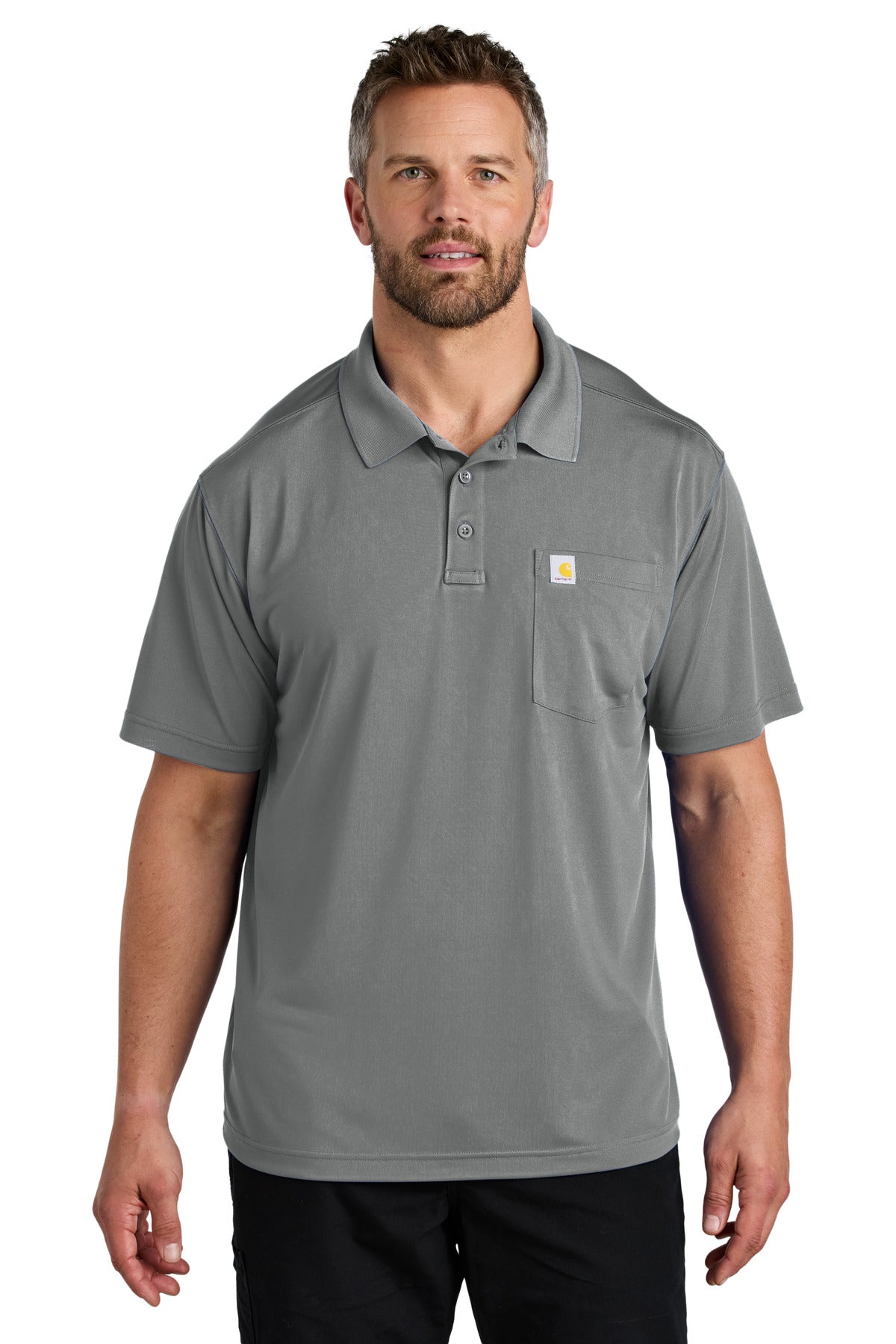 Carhartt Force Snag-Resistant Pocket Polo CT106880 in Asphalt Grey