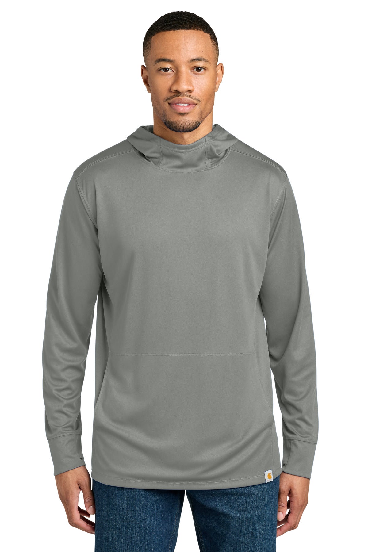 Carhartt Force Sun Defender Long Sleeve Hooded T-Shirt CT106923 in Asphalt Grey