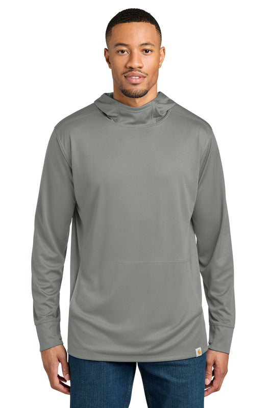 Carhartt Force Sun Defender Long Sleeve Hooded T-Shirt CT106923 in Asphalt Grey