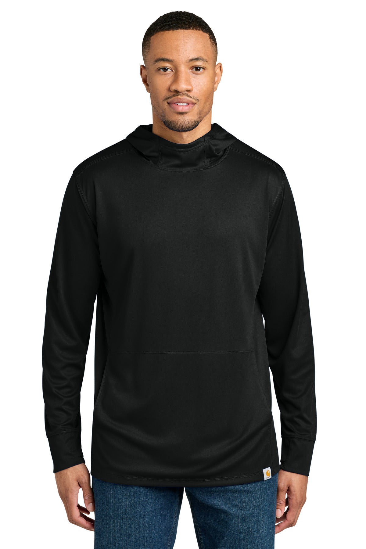 Carhartt Force Sun Defender Long Sleeve Hooded T-Shirt CT106923 in Black