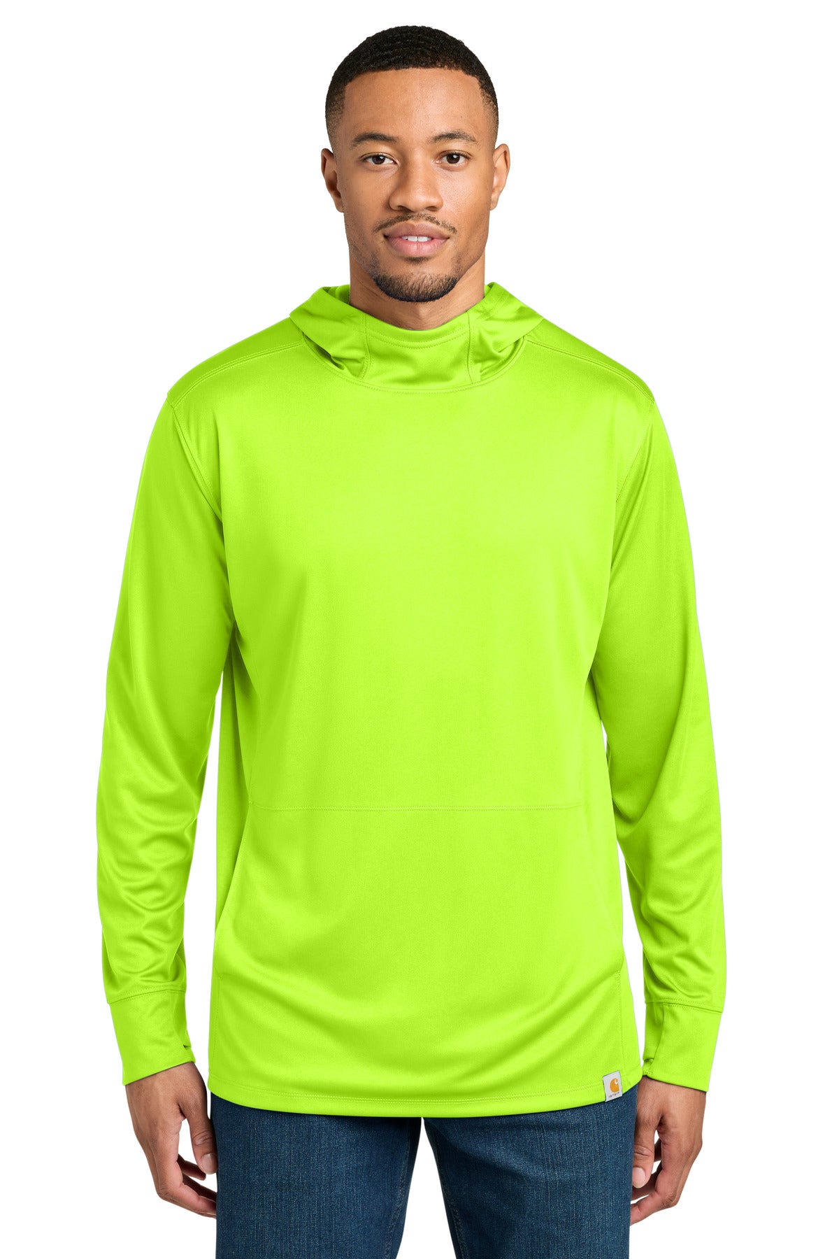 Carhartt Force Sun Defender Long Sleeve Hooded T-Shirt CT106923 in Brite Lime
