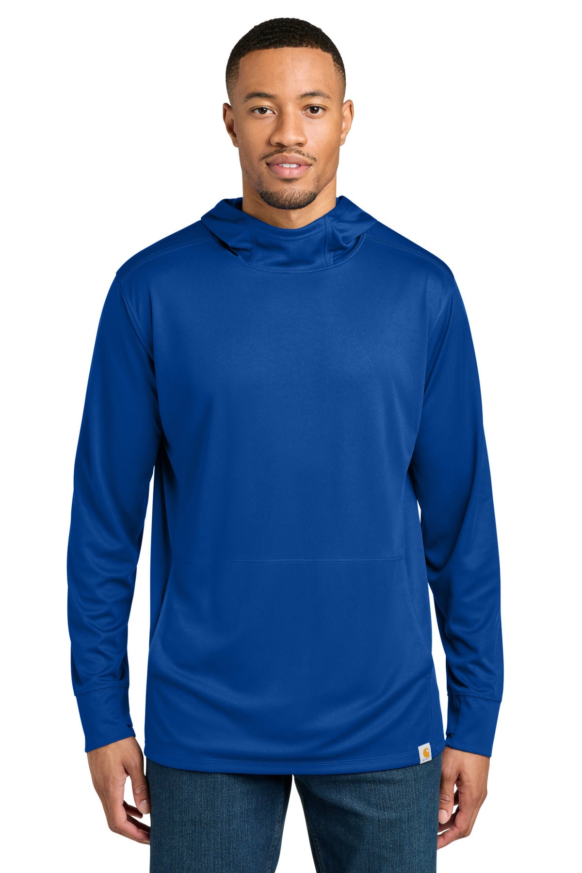 Carhartt Force Sun Defender Long Sleeve Hooded T-Shirt CT106923 in Royal Glass Blue