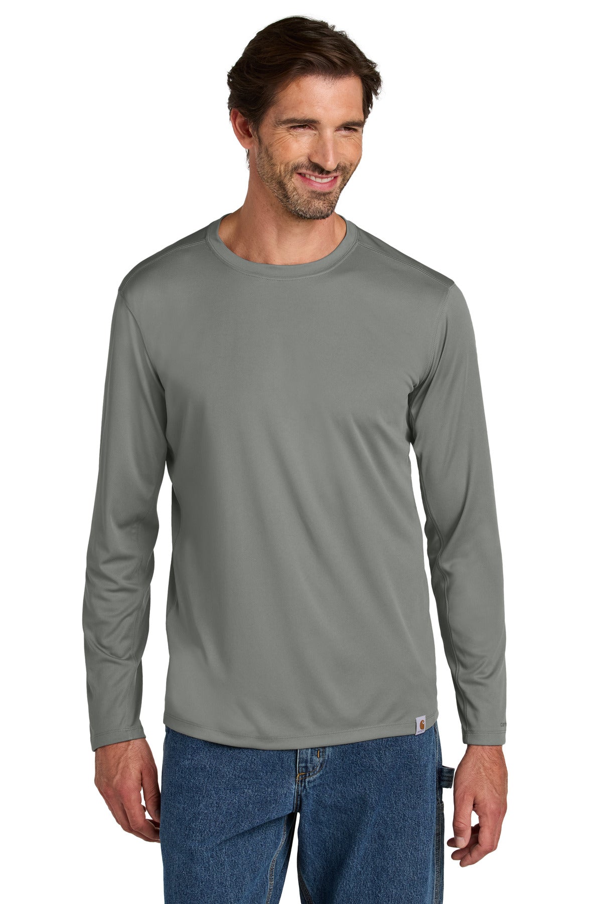 Carhartt Force Sun Defender Long Sleeve T-Shirt CT106972 in Asphalt Grey