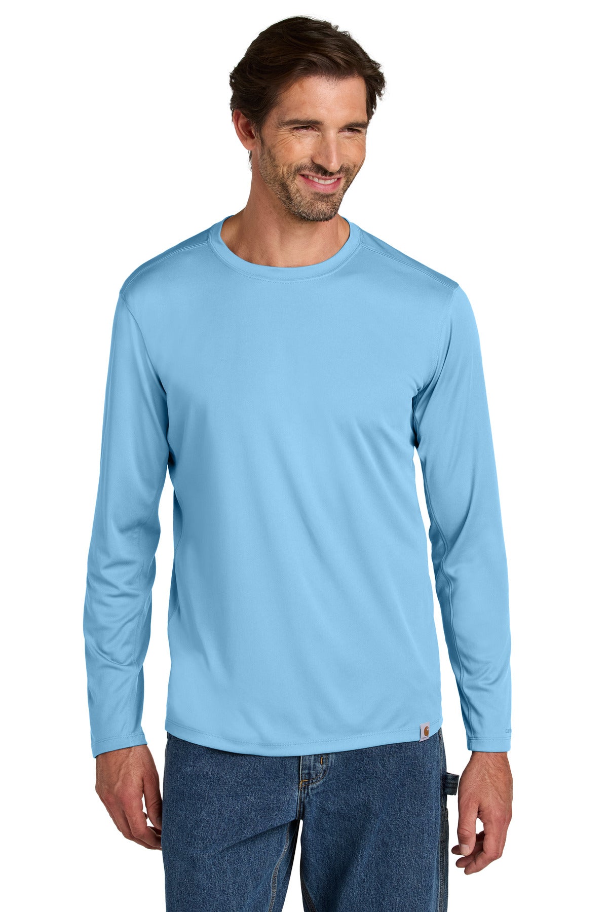 Carhartt Force Sun Defender Long Sleeve T-Shirt CT106972 in Fresh Water Blue