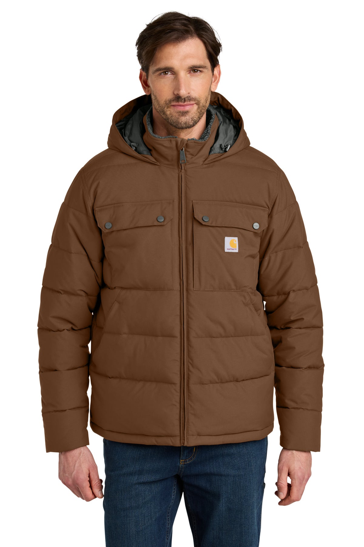 Carhartt Montana Insulated Hooded Jacket CT107082 in Red Duck Brown