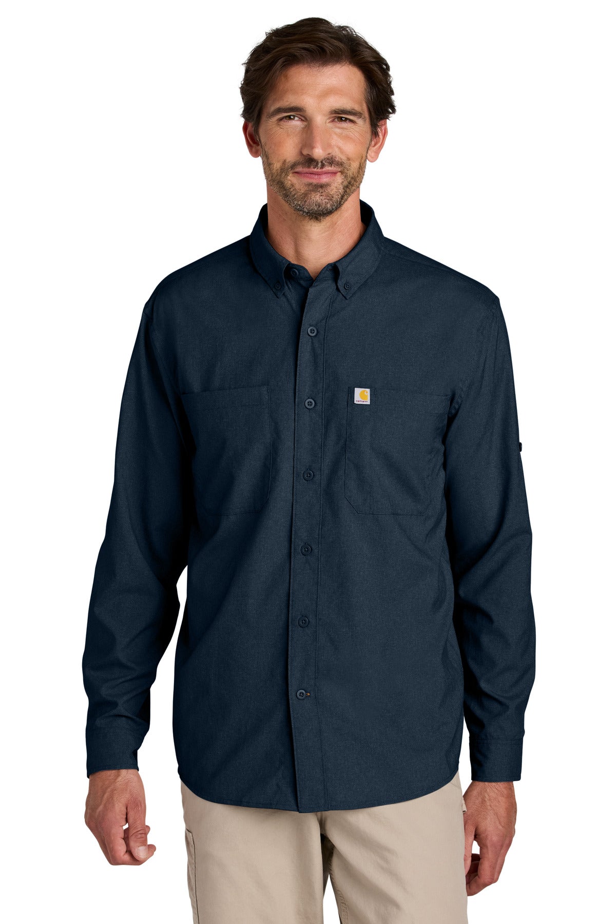 Carhartt Force Sun Defender Long Sleeve Shirt CT107106 in Navy