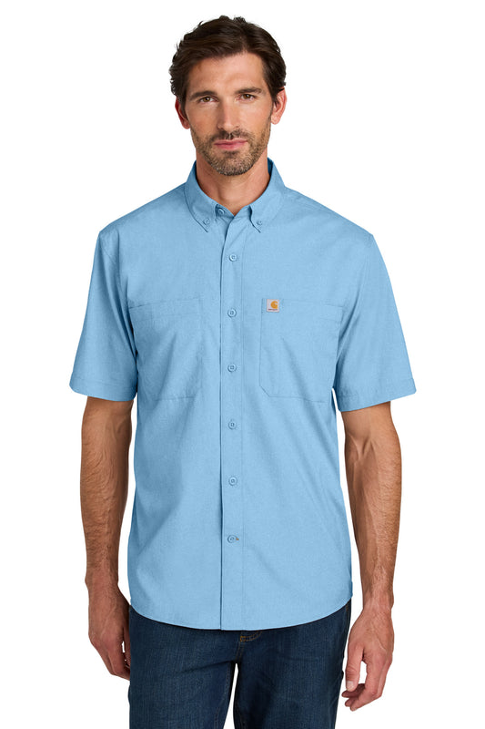 Carhartt Force Sun Defender Short Sleeve Shirt CT107107 in Fresh Water Blue