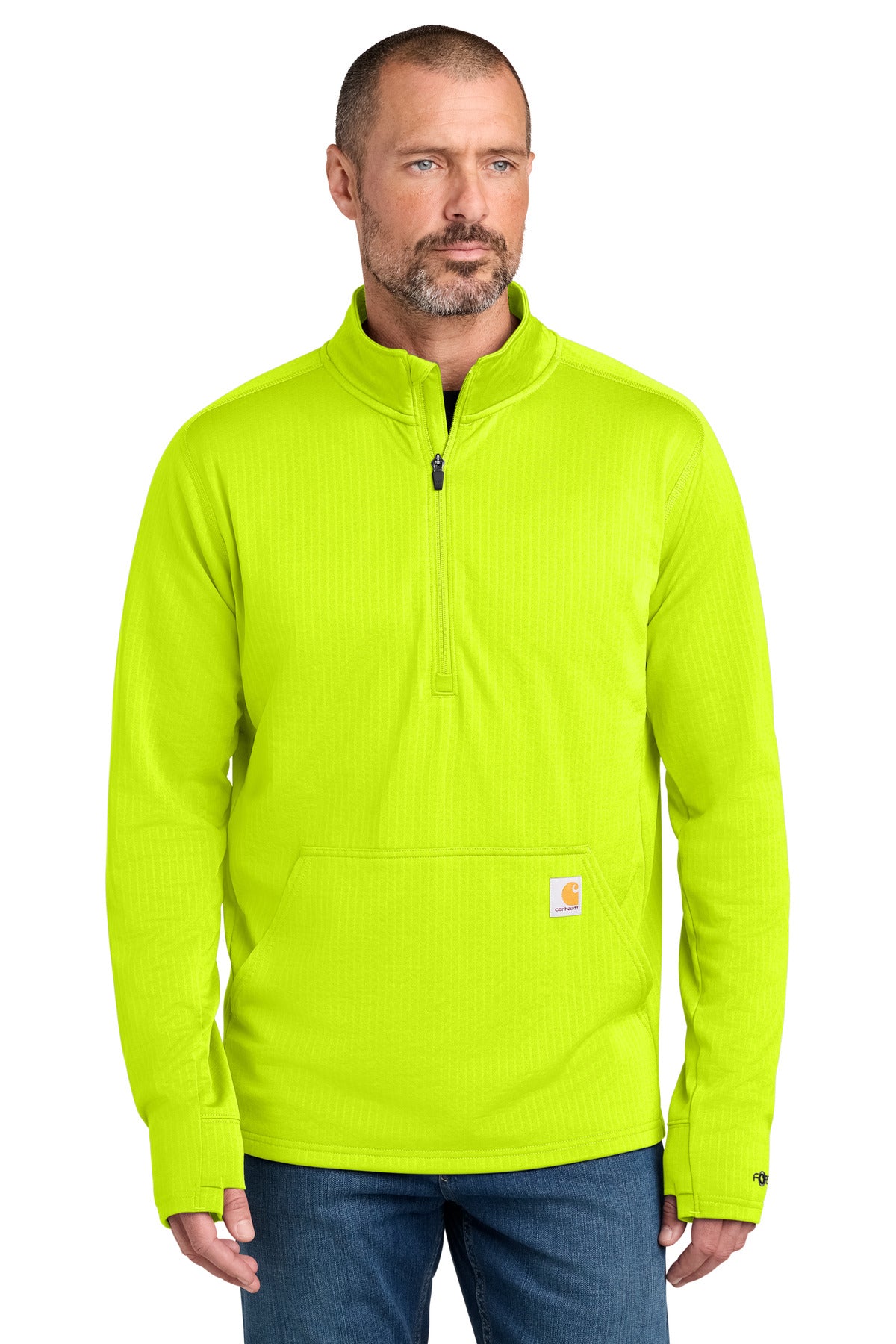 Carhartt Force 1/2-Zip Grid Fleece CT107814 in Brite Lime