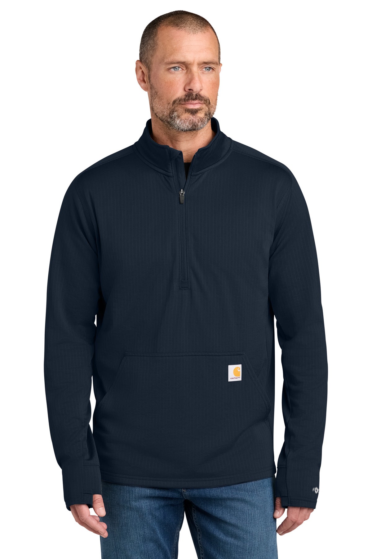 Carhartt Force 1/2-Zip Grid Fleece CT107814 in Navy