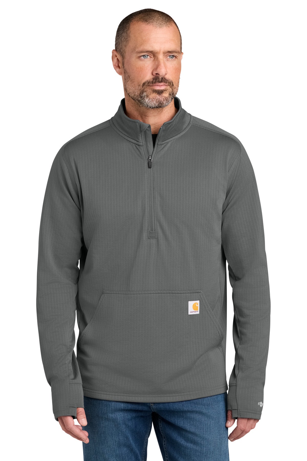 Carhartt Force 1/2-Zip Grid Fleece CT107814 in Steel