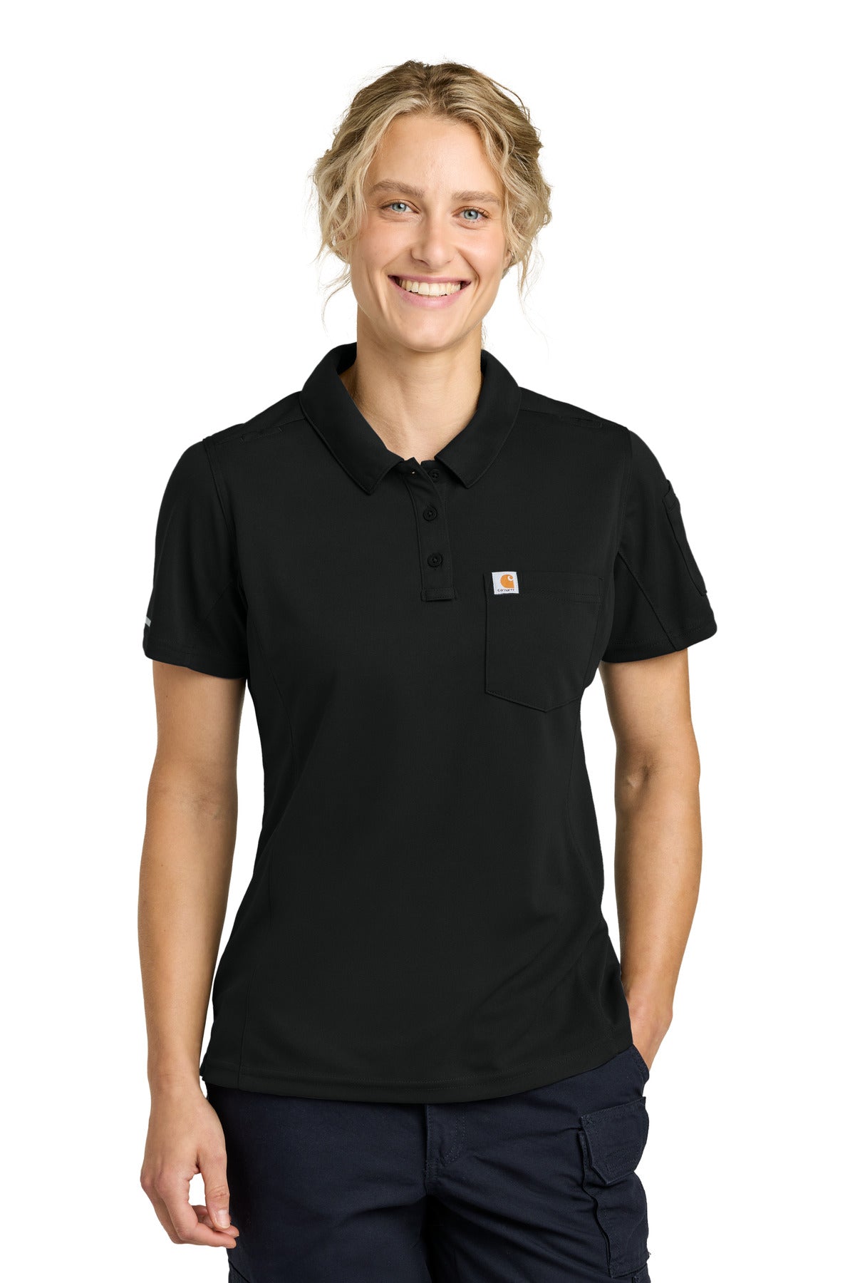 Carhartt Women's FLD & RSCU Polo CTC12119 in Black