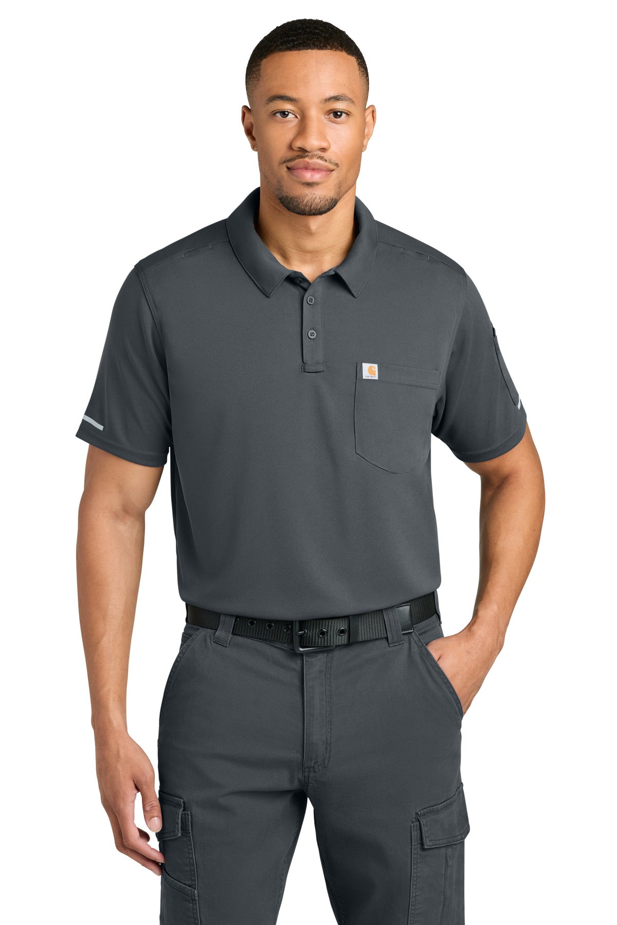 Carhartt FLD & RSCU Polo CTC16119 in Pewter